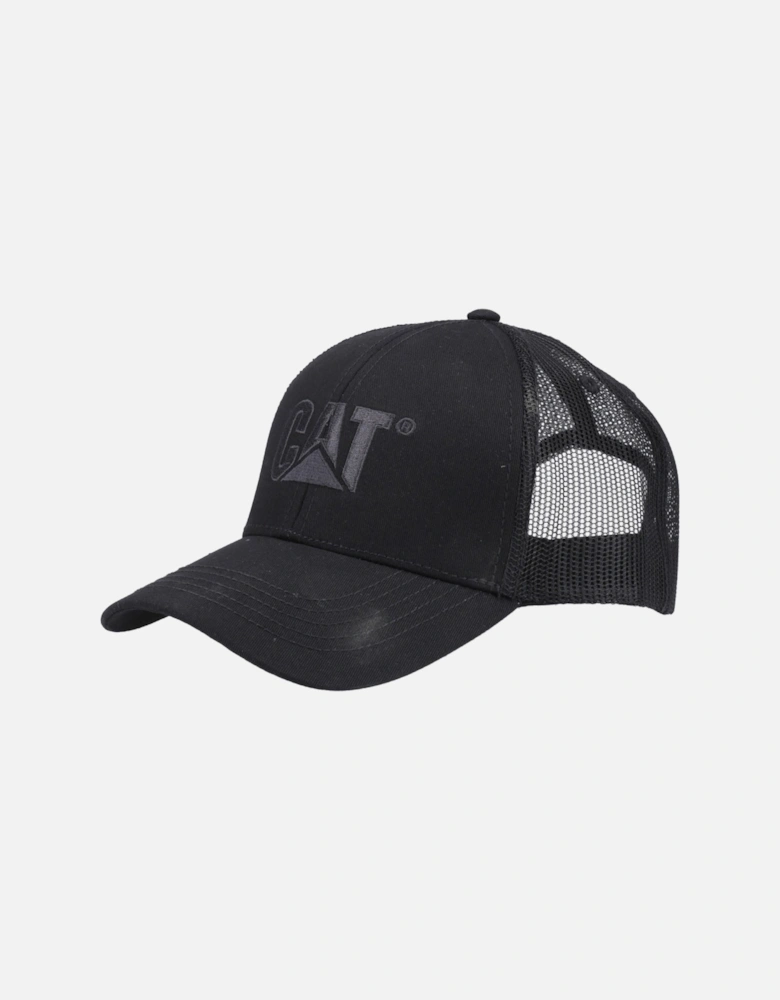 Raised Logo Cotton Unisex Adults's Black Baseball Caps