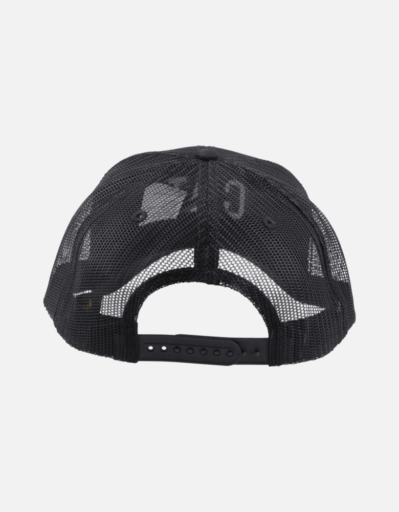 Raised Logo Cotton Unisex Adults's Black Baseball Caps