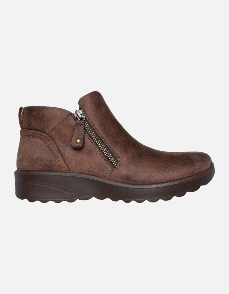 Lovely Vibe Fall In Bloom Textile Women's Chocolate Winter Ankle Boots