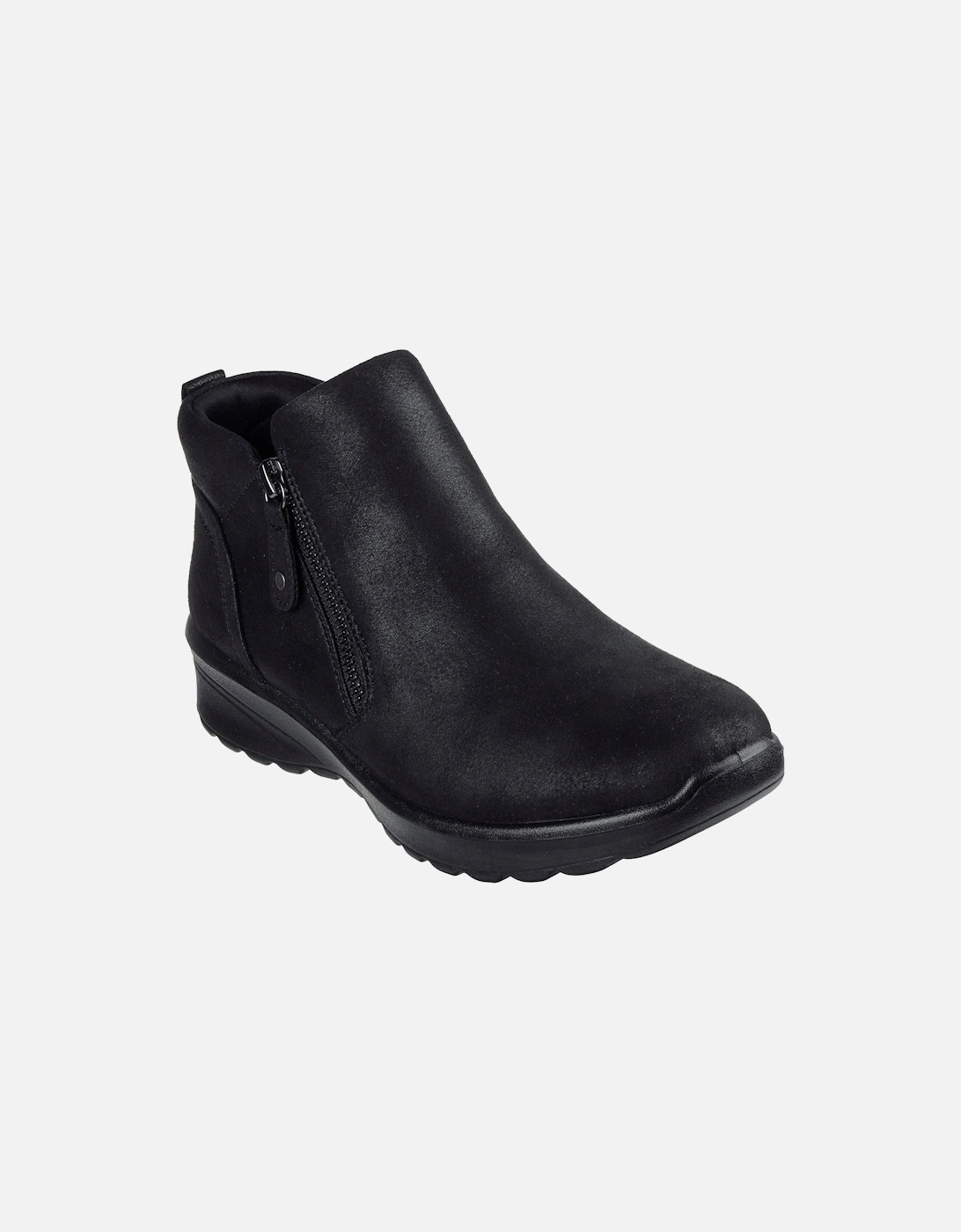 Skechers Women's Black Lovely Vibe Fall In Bloom Textile Winter Ankle Boots - : 6 Size 6