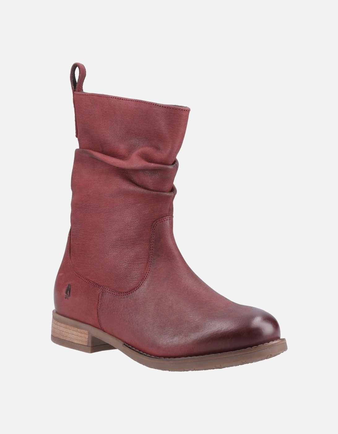 Emilia Leather Women's Burgundy Winter Mid Calf Boots, 6 of 5
