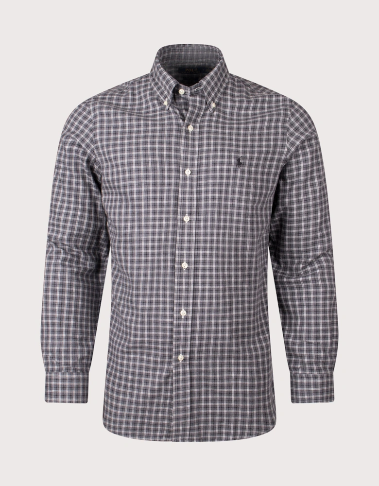 Custom Fit Plaid Twill Shirt