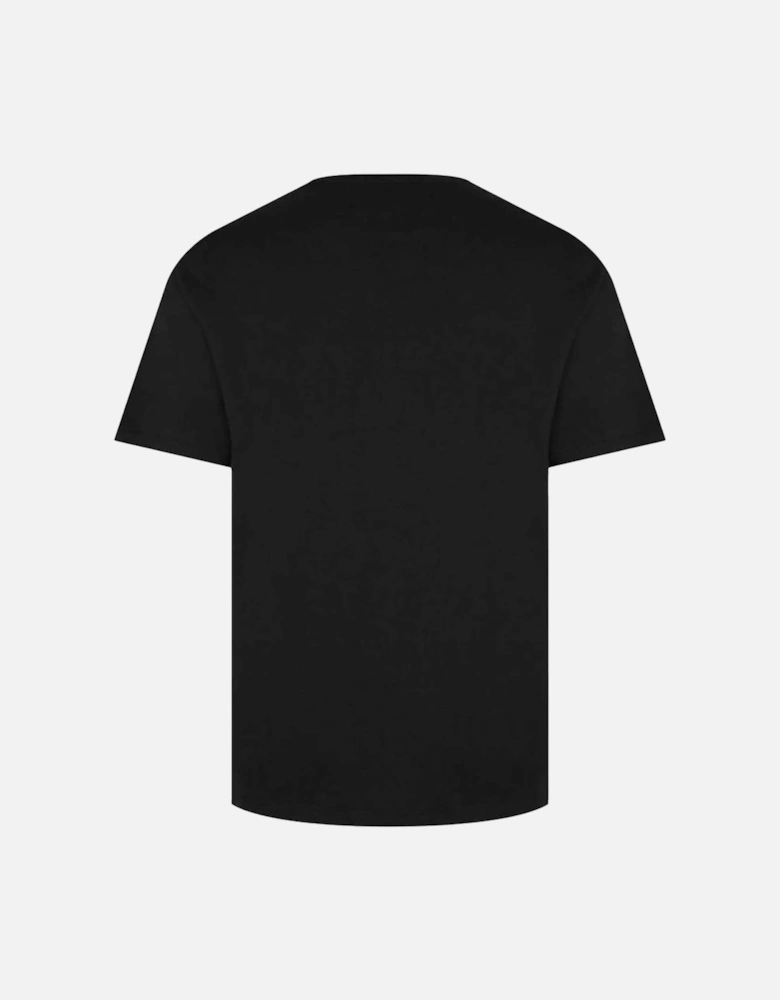 Pegasus Script Logo Printed T-Shirt in Black