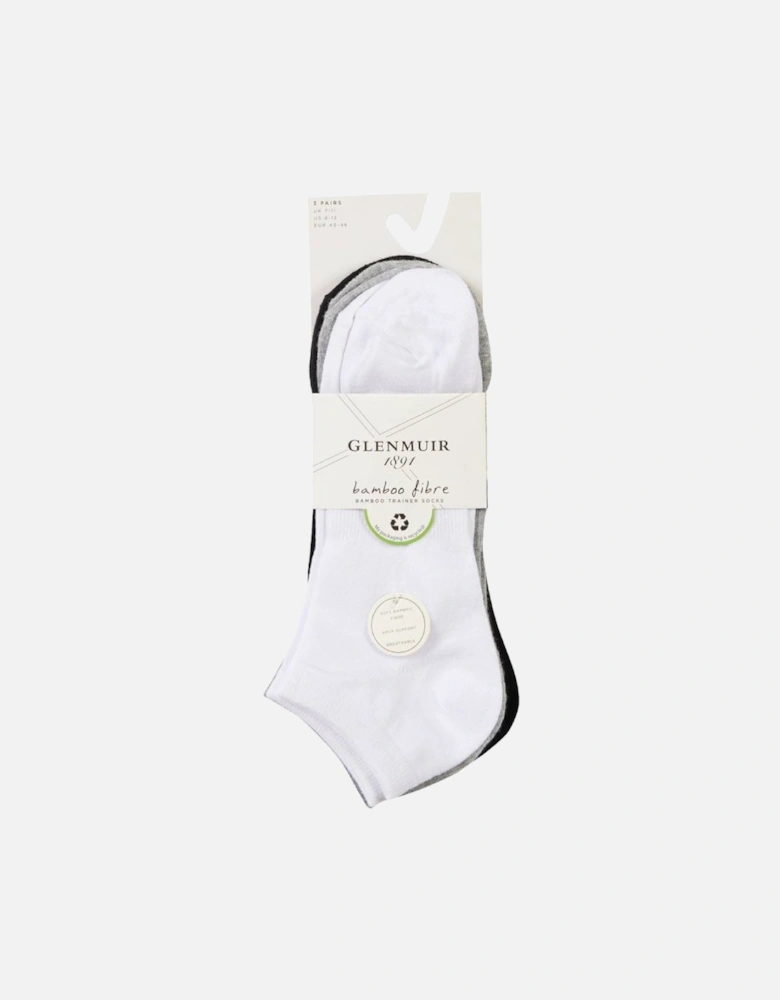 Glenmuir Men's 3-Pack Trainer Sock with Arch Support