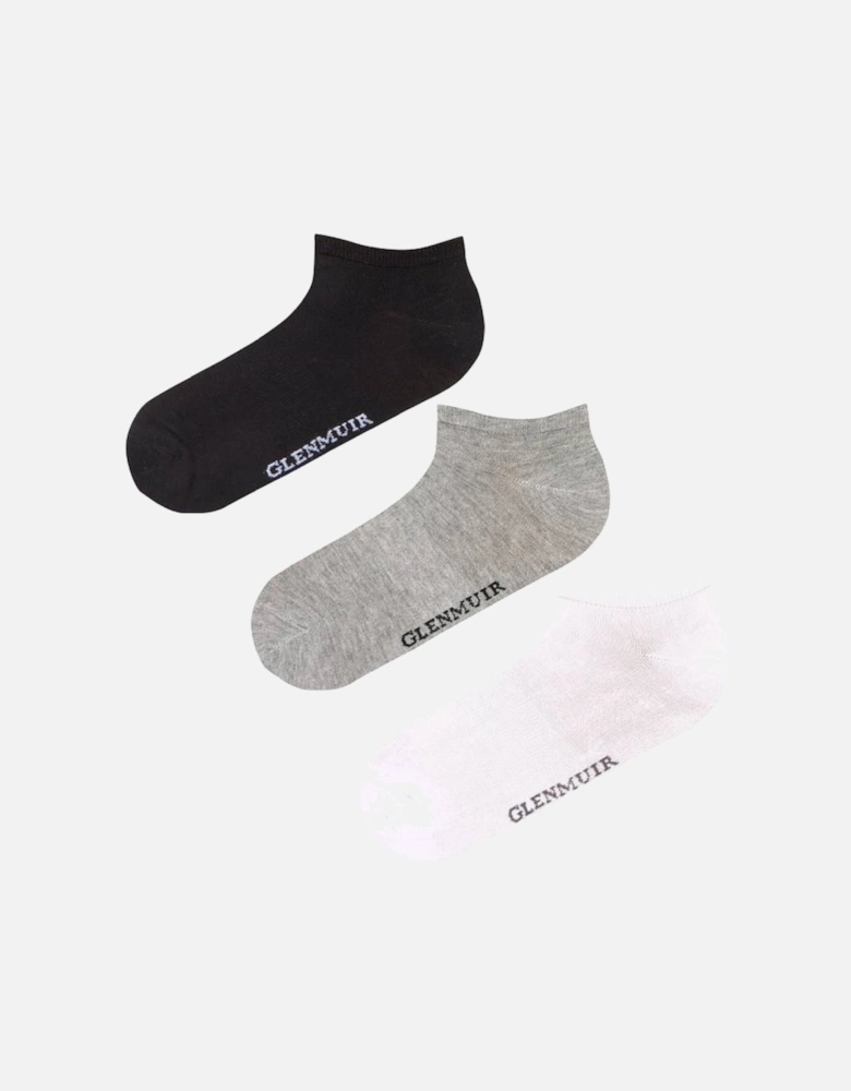 Glenmuir Men's 3-Pack Trainer Sock with Arch Support