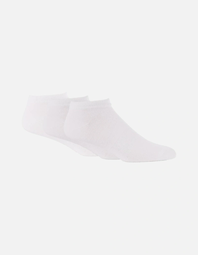 Glenmuir Men's 3-Pack Trainer Sock with Arch Support White