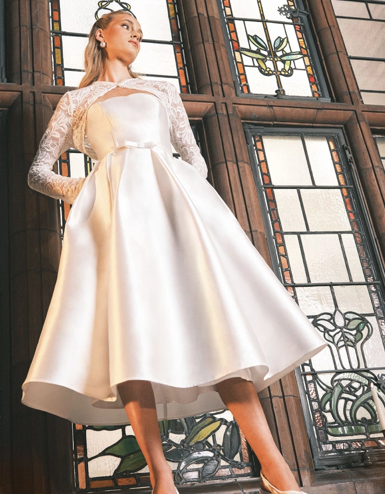 Scalloped Strapless Maxi Wedding Dress