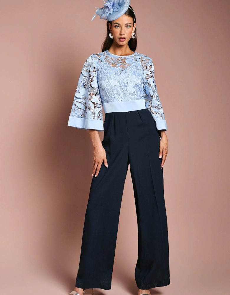 Lace Kimono Sleeve Jumpsuit
