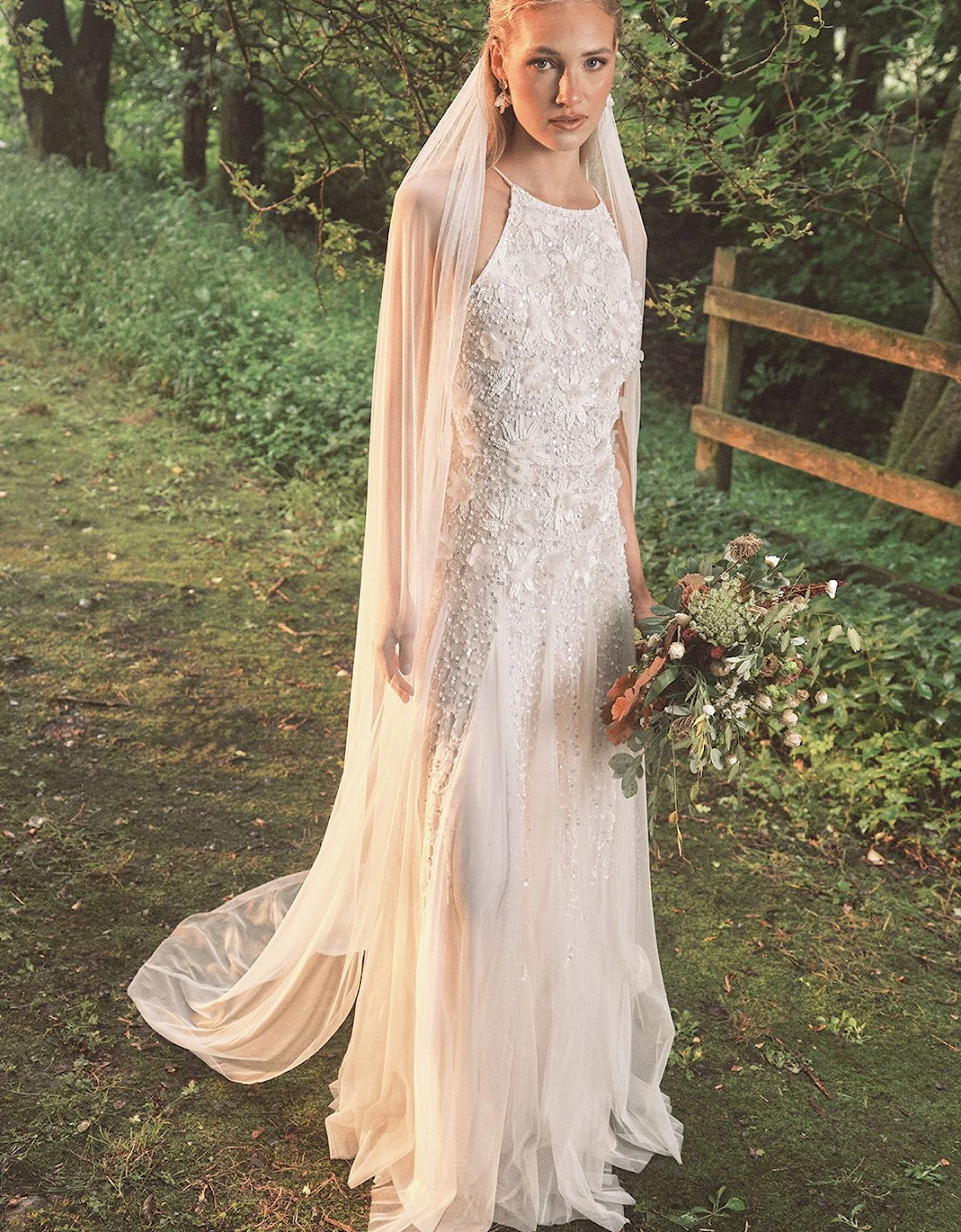 Floral Embellished Tulle Wedding Dress, 2 of 1