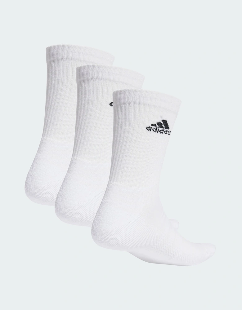 Cushion Crew Socks White 3 Pack