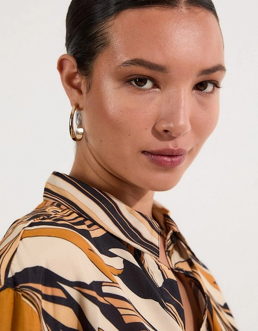 Beach Border Print Spun Viscose Shirt
