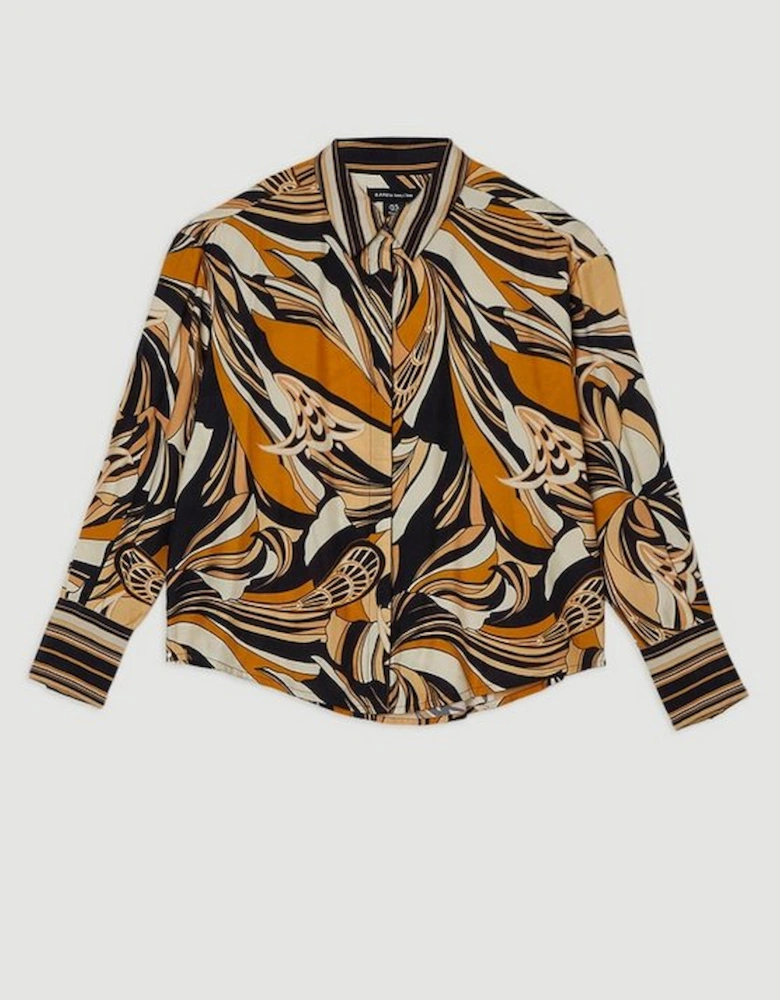 Beach Border Print Spun Viscose Shirt