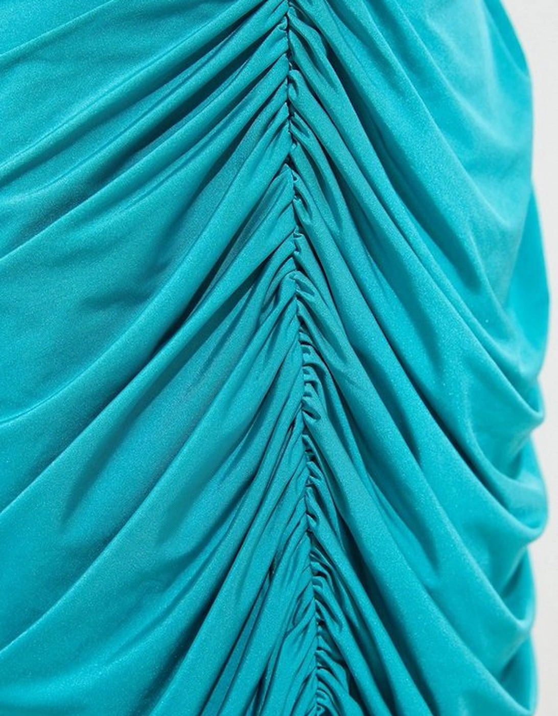Plus Size Jersey Crepe Ruched Long Sleeve Maxi Dress