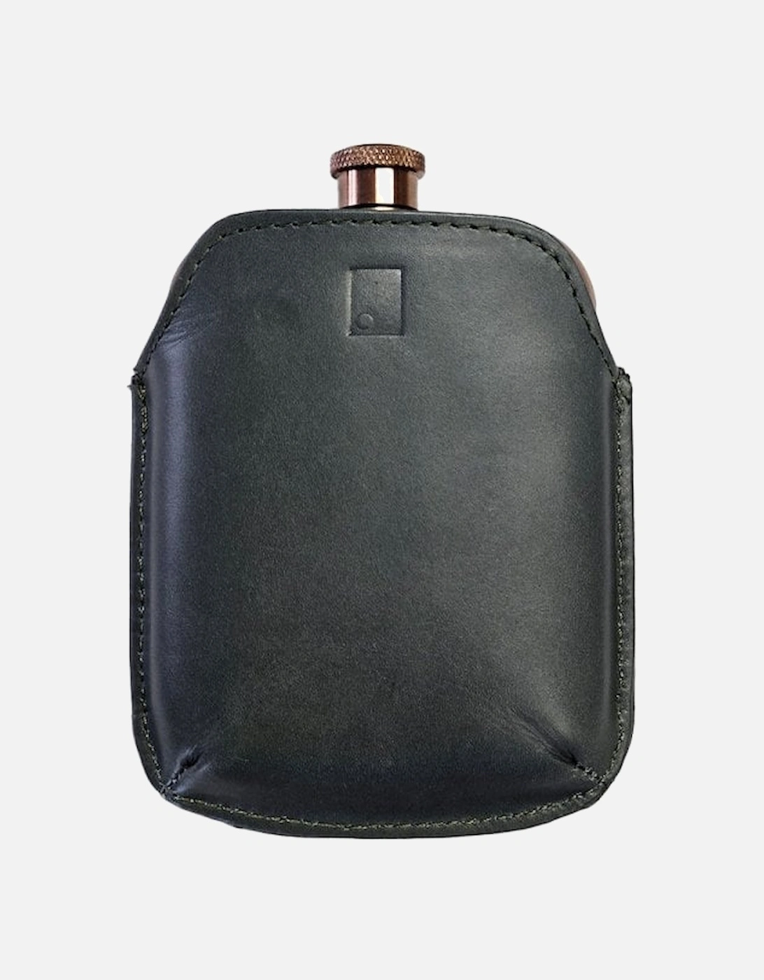 Copper Hip Flask With Leather Sleeve Green, 4 of 3