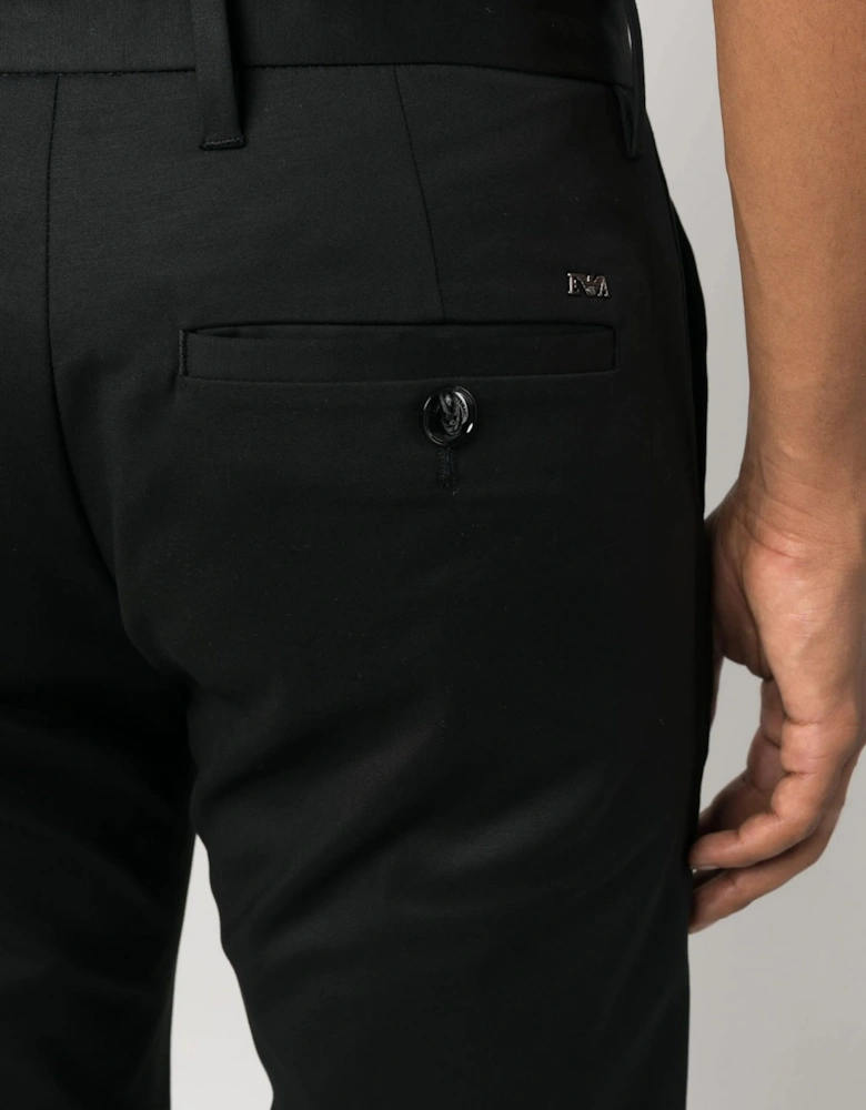 Cotton Gabardine Trousers Black