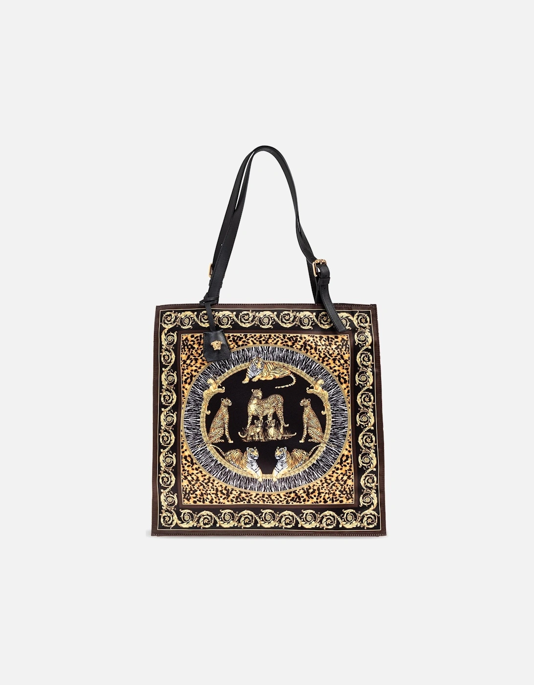 Printed Wild Cat Tote Bag Black, 7 of 6