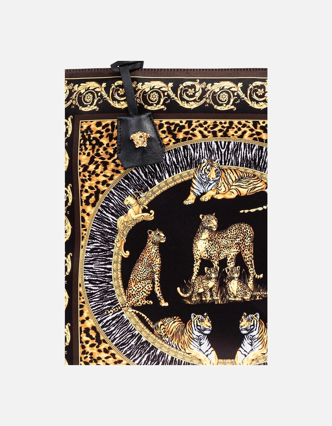 Printed Wild Cat Tote Bag Black
