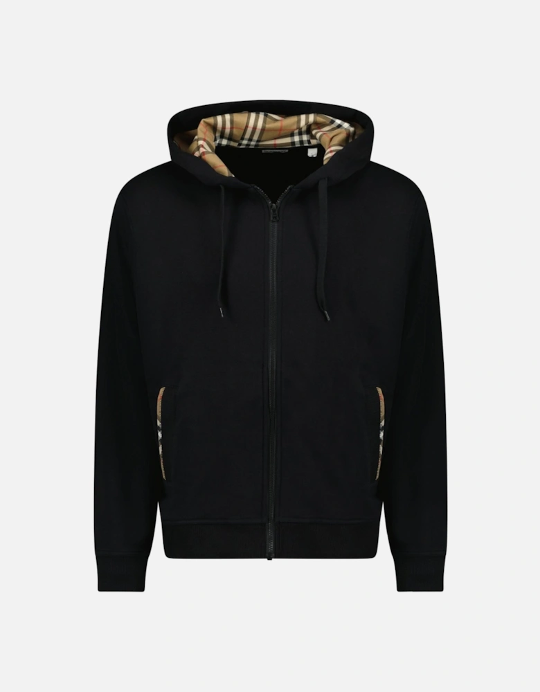 'Keira' Logo Hoodie Zip Sweatshirt Black