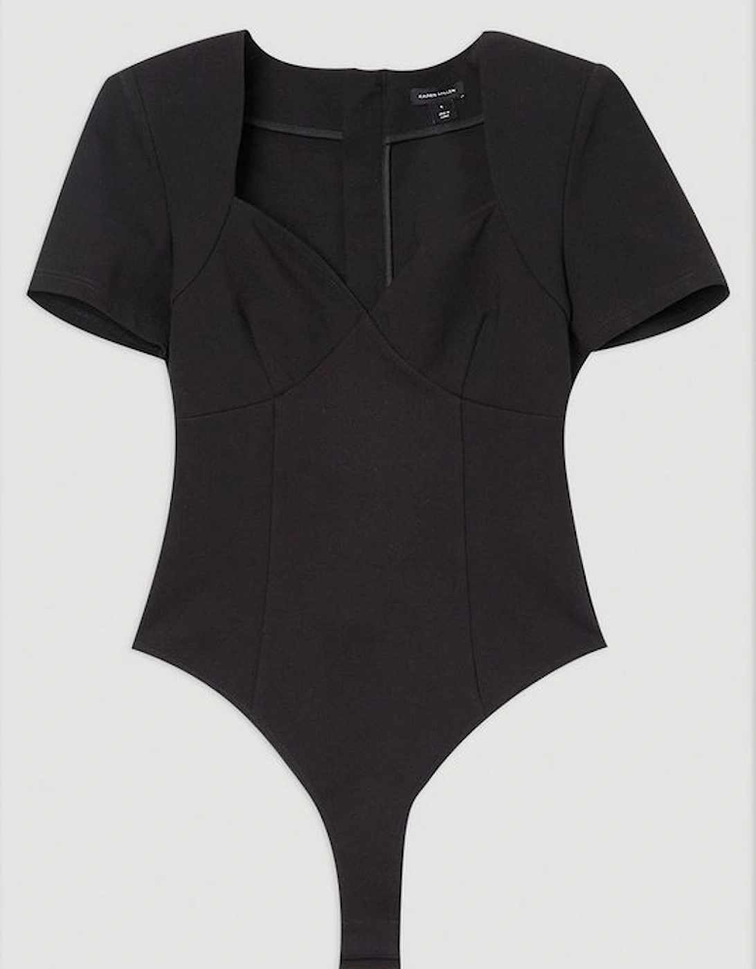 Plus Size Ponte Short Sleeve Sweetheart Neckline Bodysuit