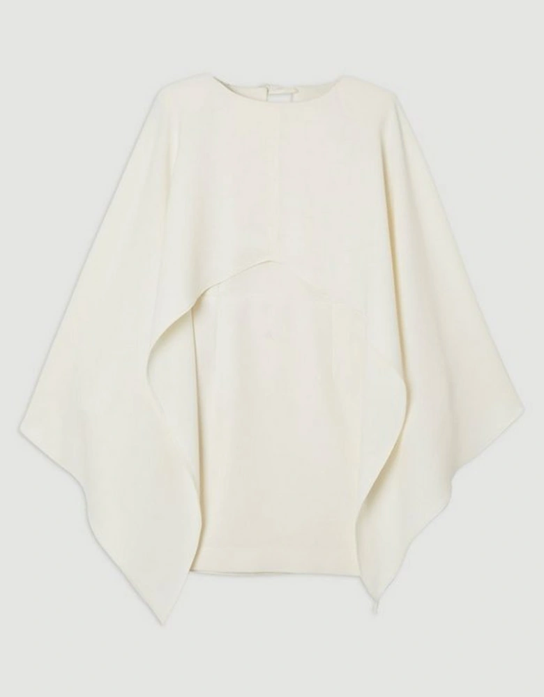 Soft Tailored Cape Detail Mini Dress
