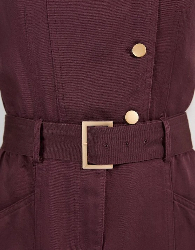 Petite Soft Twill Relaxed Midi Dress
