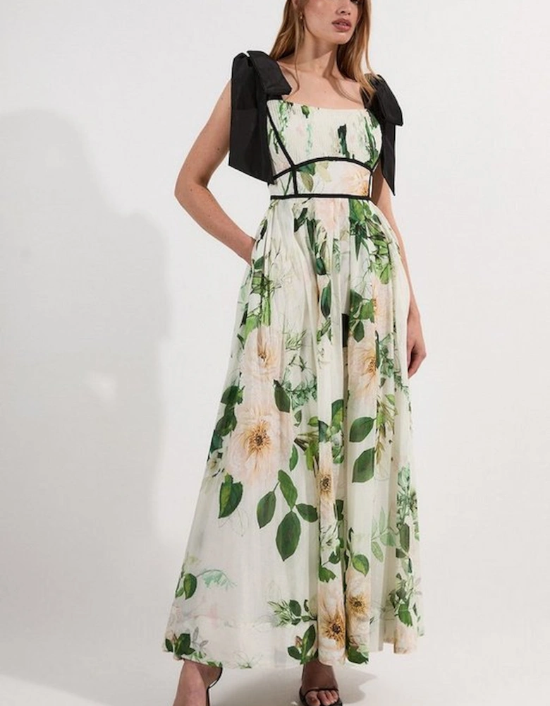 Lydia Millen Tall Floral Silk Cotton Woven Strappy Dress