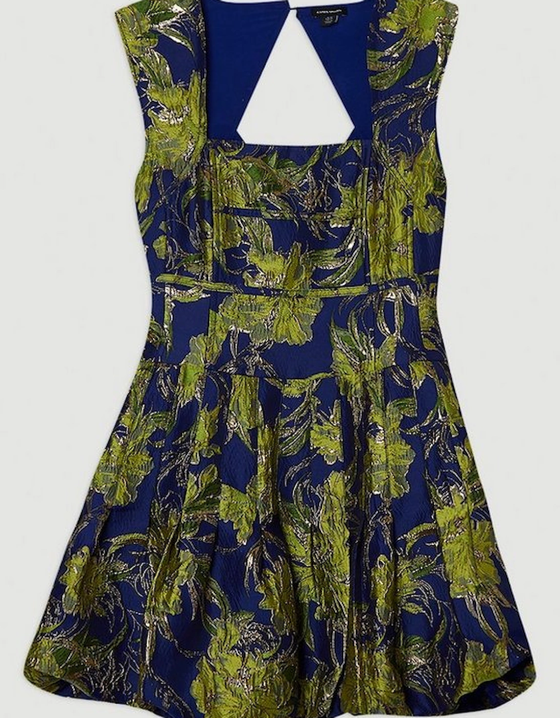 Tall Floral Jacquard Tailored Puff Mini Dress