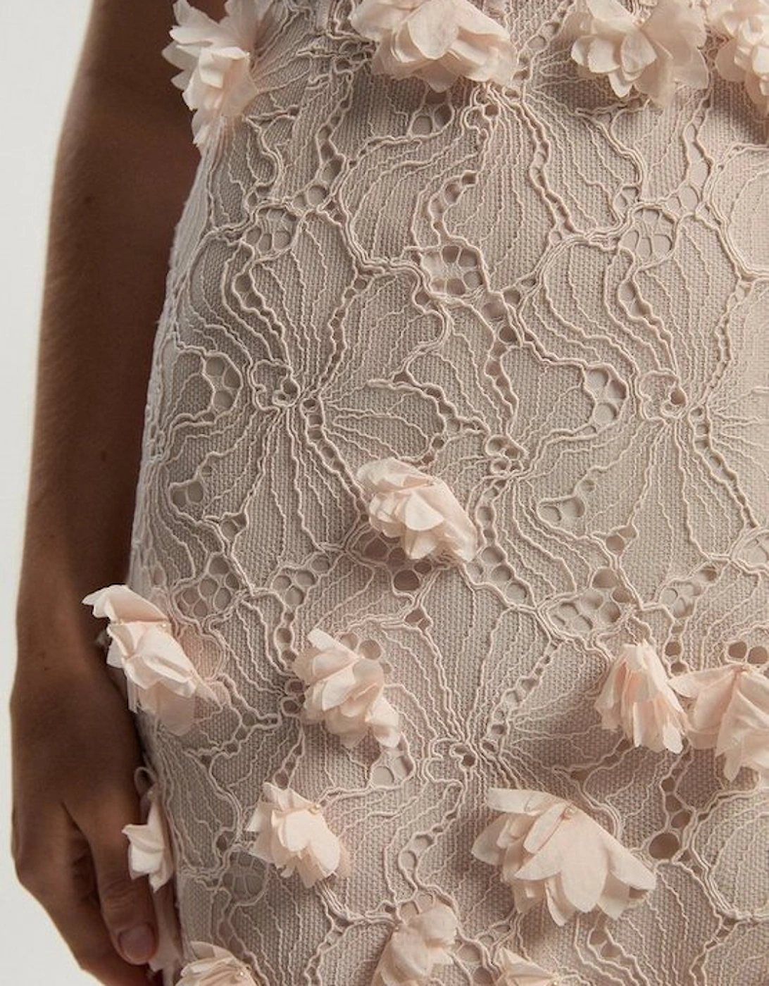 Applique Lace Corset Woven Mini Dress