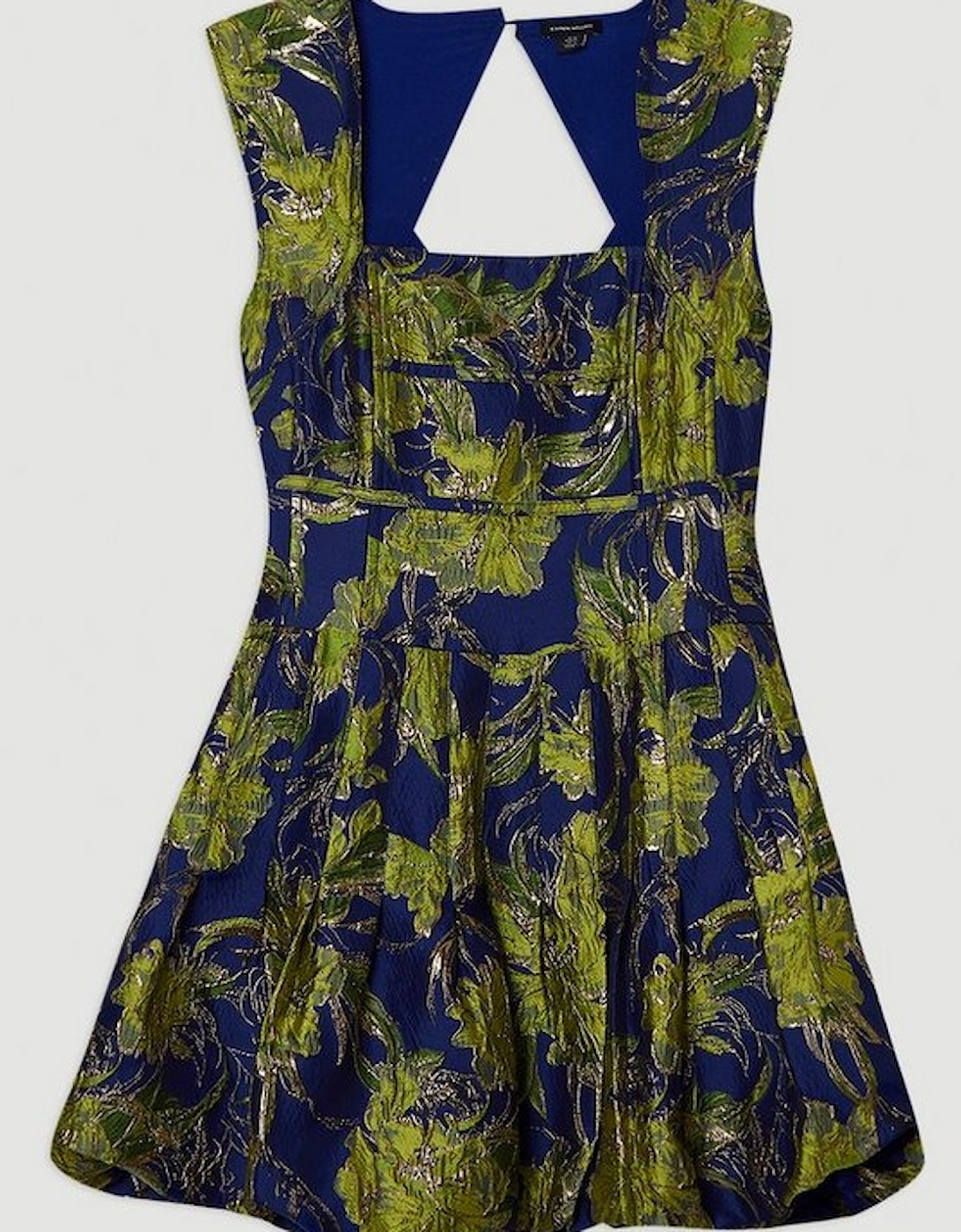 Floral Jacquard Tailored Puff Mini Dress