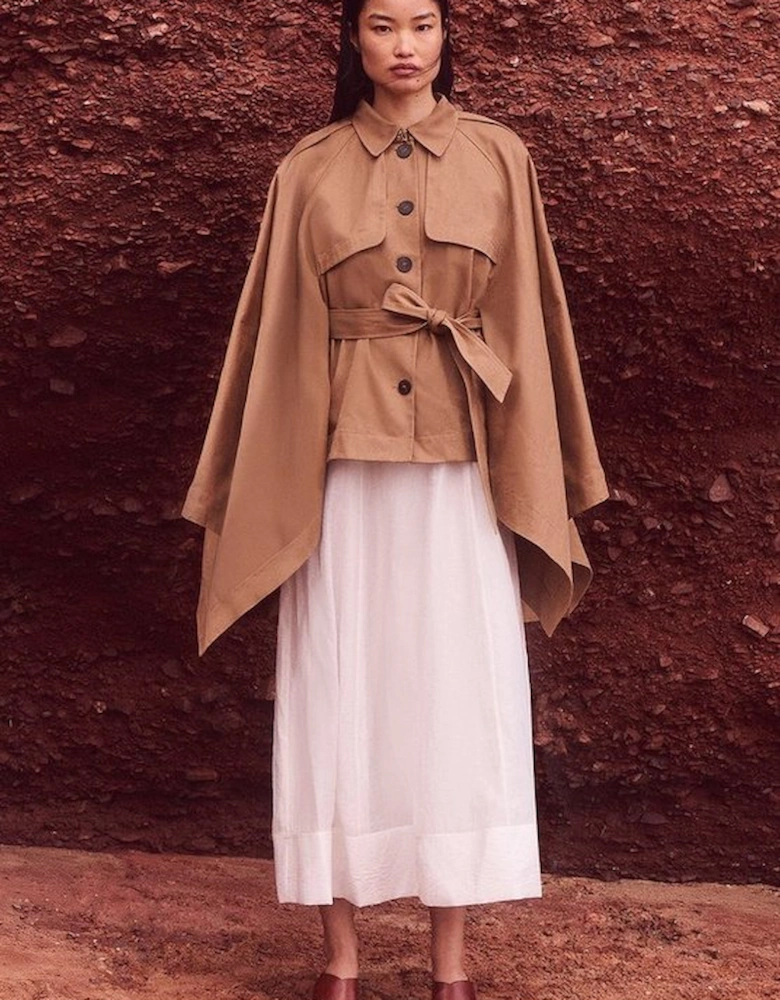 Cape Detail Trench Coat