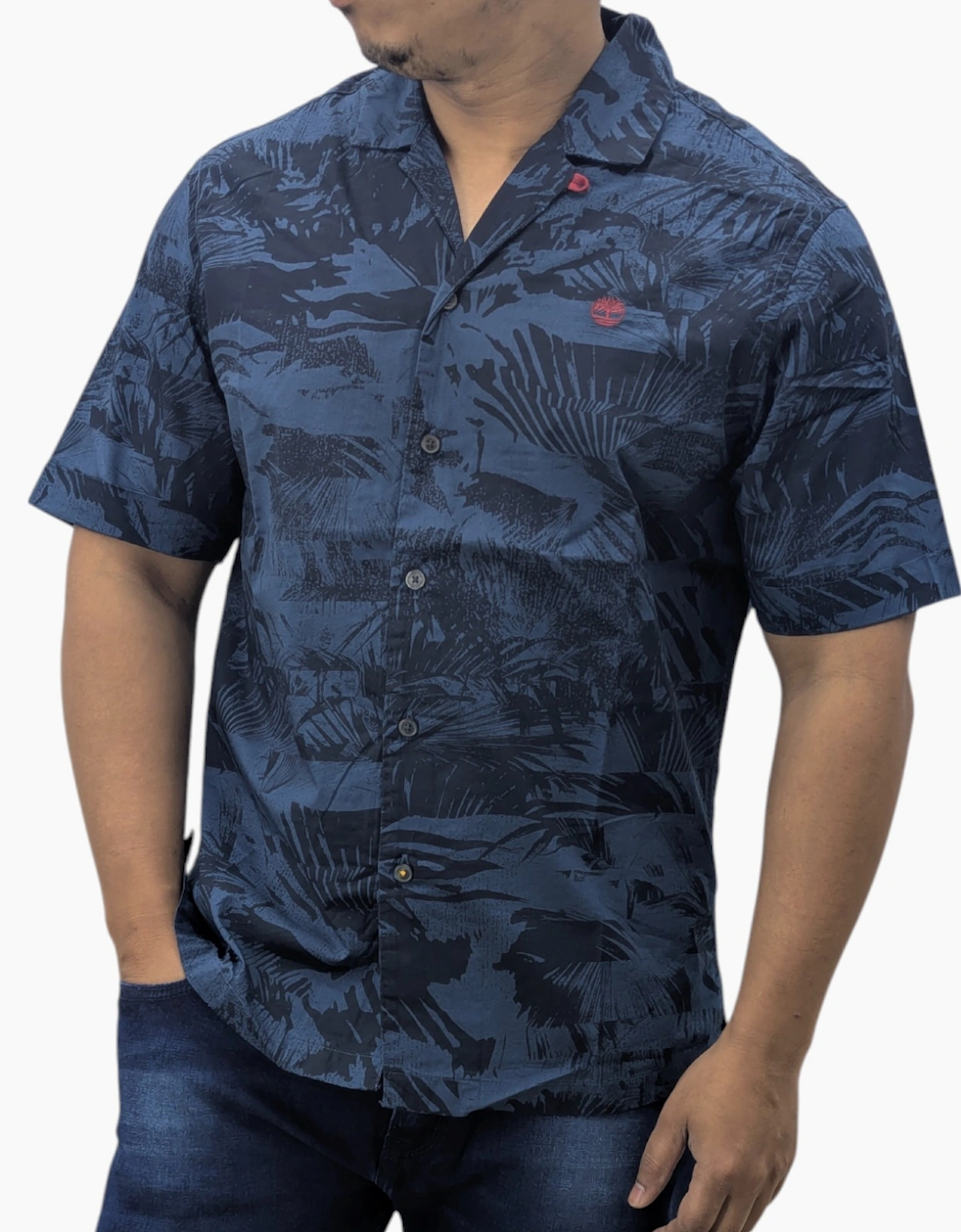 Timberland Men's Navy Hawaiian Shirt - : 38/Regular M