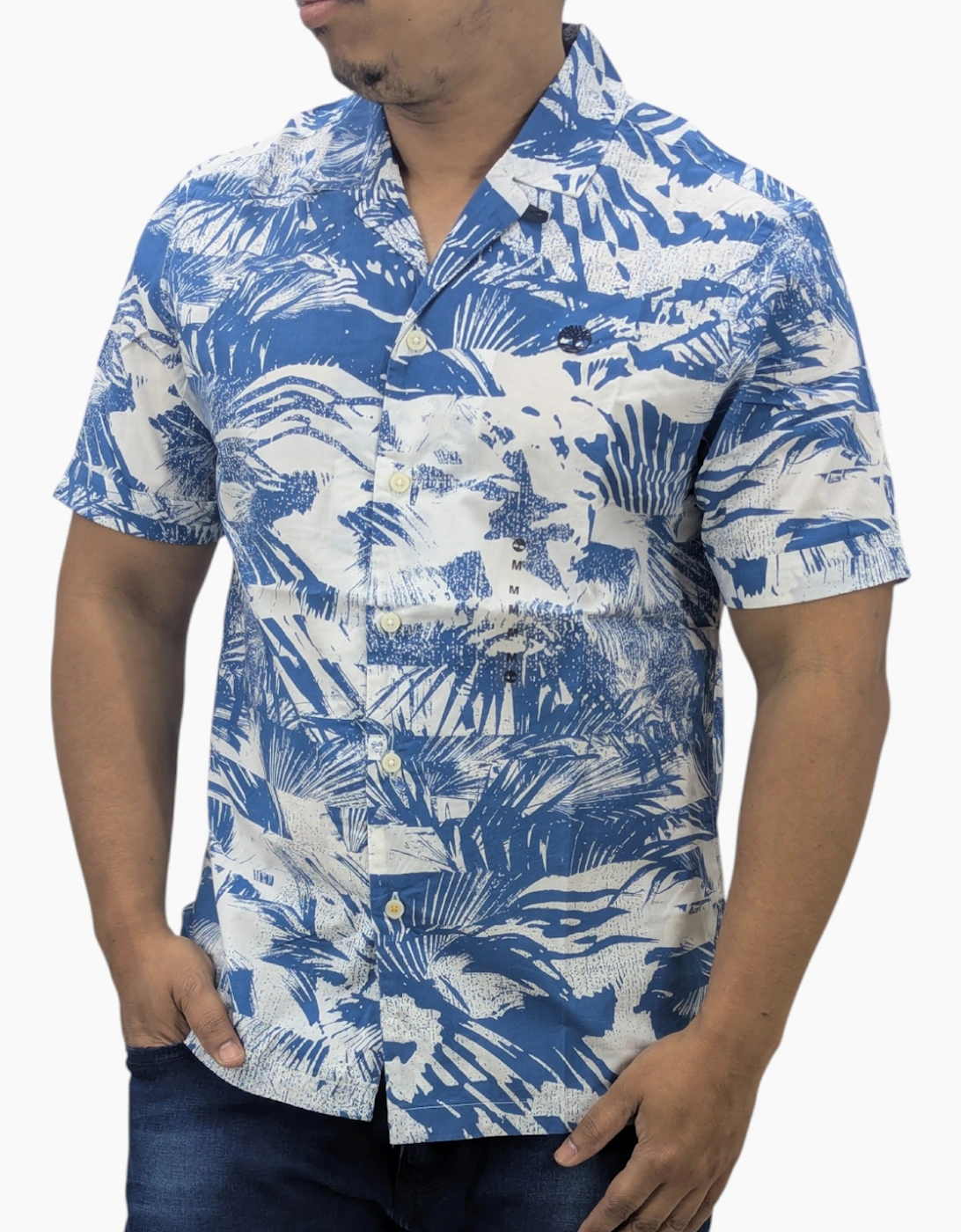Timberland Men's Blue Hawaiian Shirt - : 38/Regular M