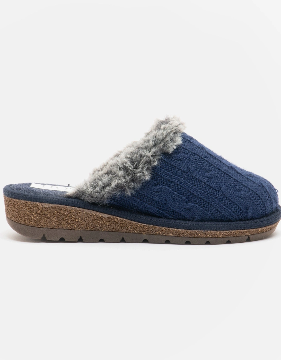 MEGAN Womens Wool Mule Slippers Blue, 8 of 7