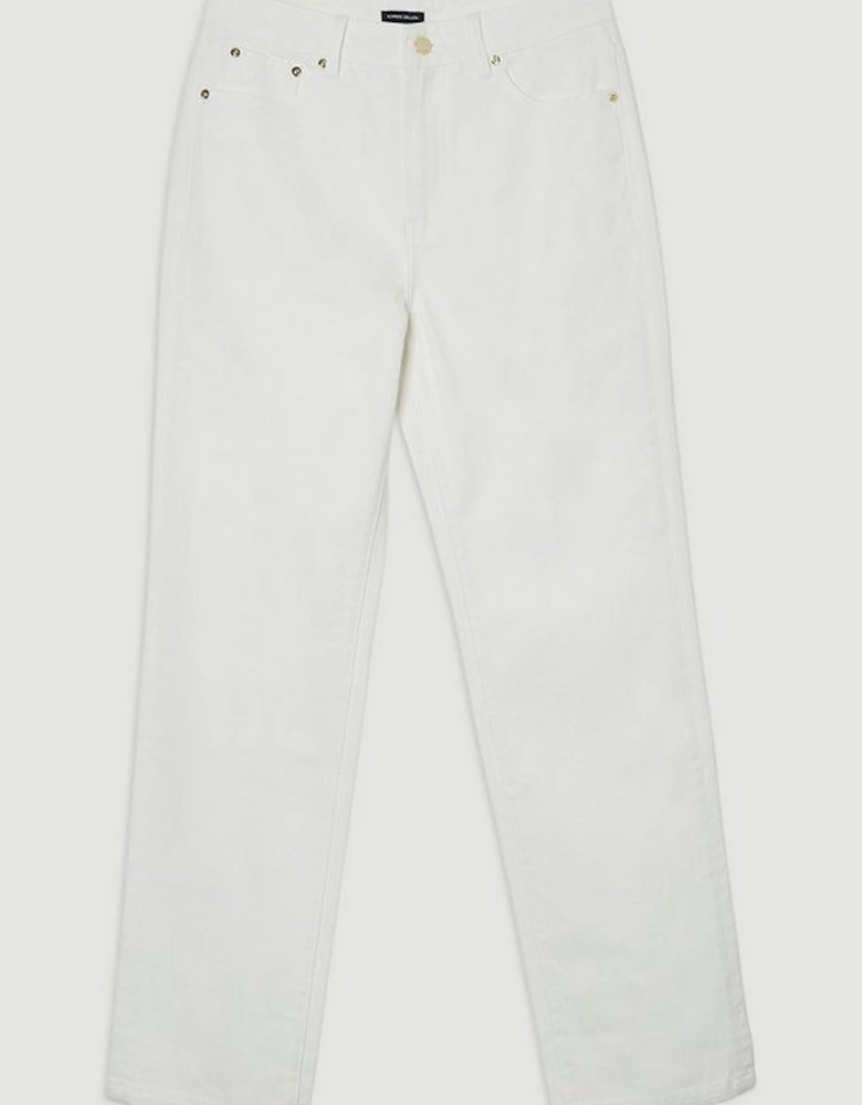 Rigid Denim  High Rise Straight Leg Jean