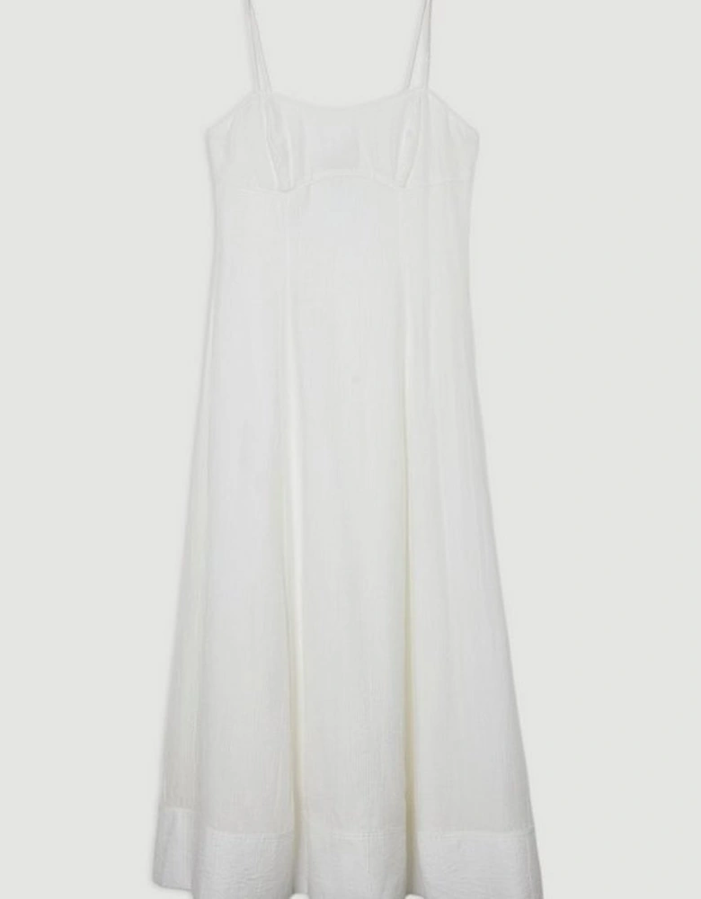 Crinkle Voile Strappy Woven Midi Dress