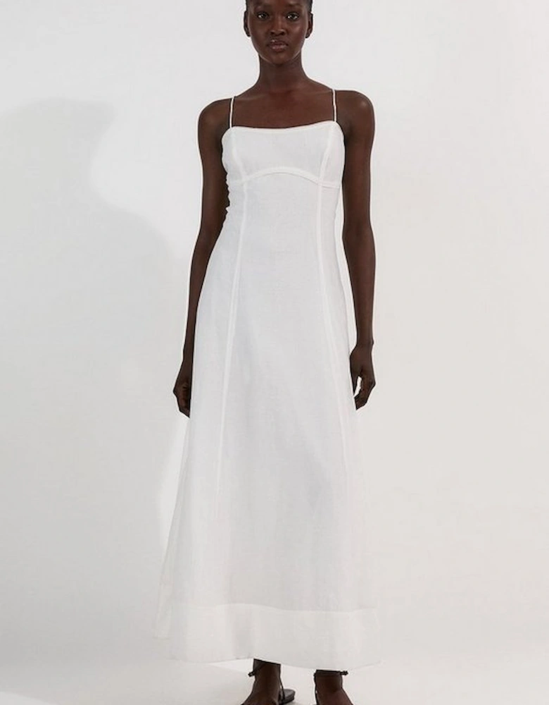 Petite Crinkle Georgette Strappy Woven Midi Dress