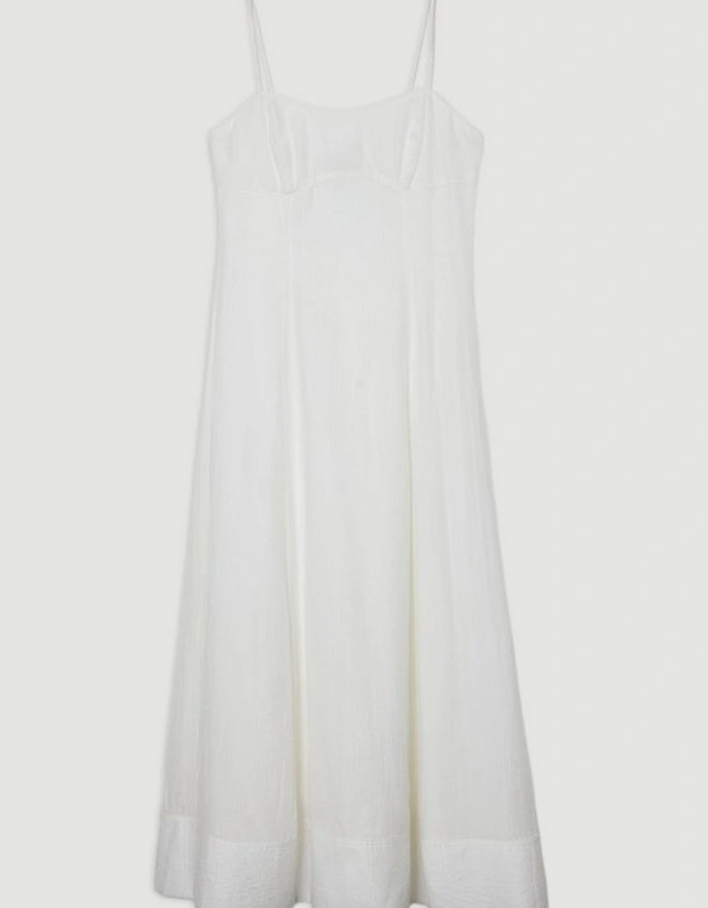 Petite Crinkle Georgette Strappy Woven Midi Dress