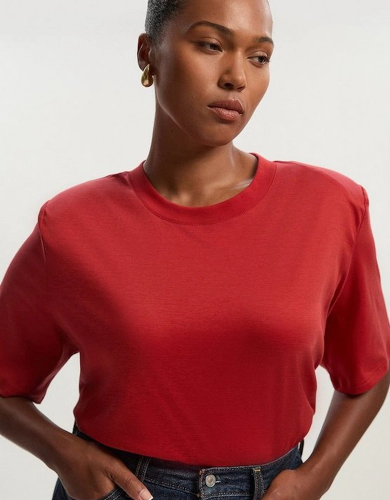 Plus Size Power Shoulder Jersey T-Shirt