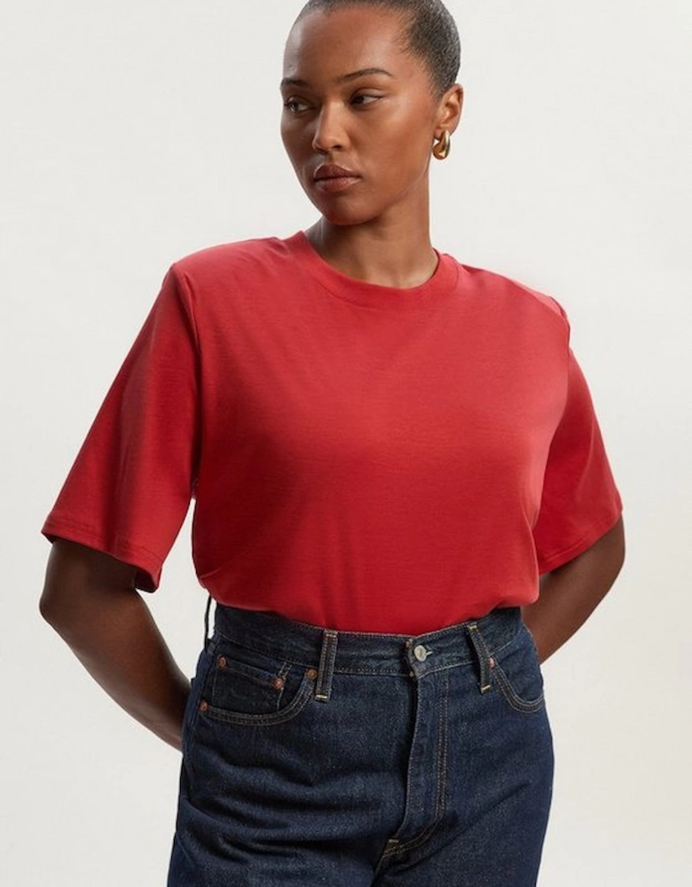 Plus Size Power Shoulder Jersey T-Shirt