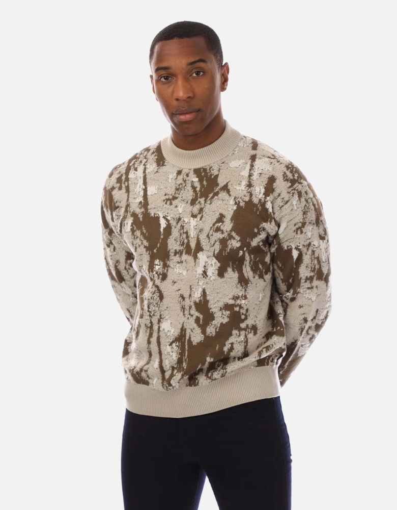 Palm Tree Jacquard Sweatshirt