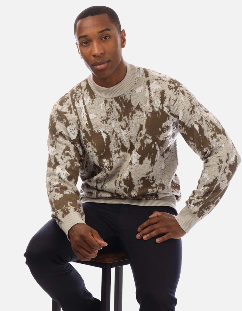 Palm Tree Jacquard Sweatshirt