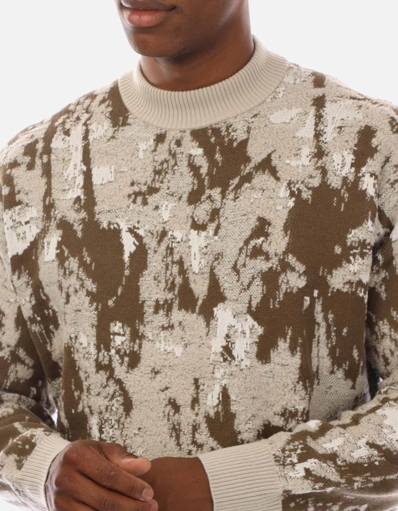 Palm Tree Jacquard Sweatshirt