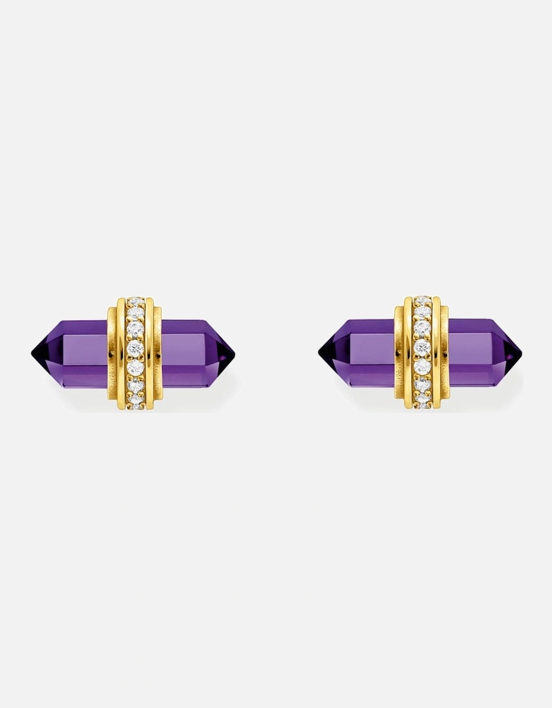 Hexagonal Rose Quartz Gold-Plated Ear Studs, 4 of 3