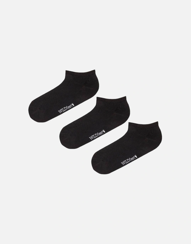 WildFeet Men's 3-Pack Trainer Socks Black