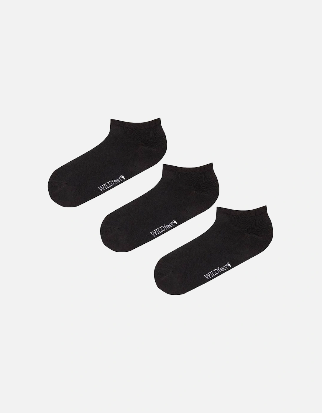 WildFeet Men's 3-Pack Trainer Socks Black