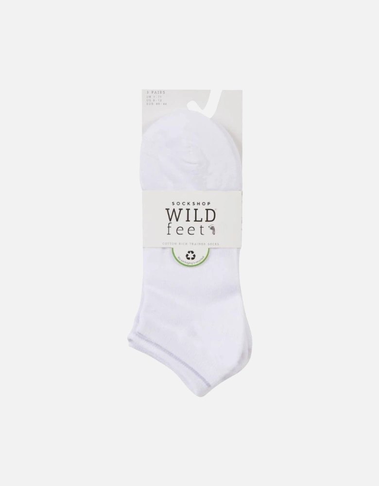 WildFeet Men's 3-Pack Trainer Socks White