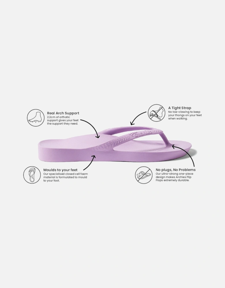 Footwear Women's Arch Support Flip Flops Lilac