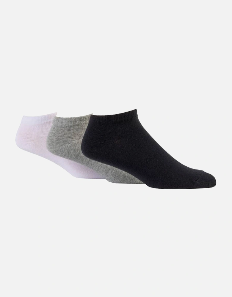 WildFeet Men's 3-Pack Trainer Socks White/Grey/Black