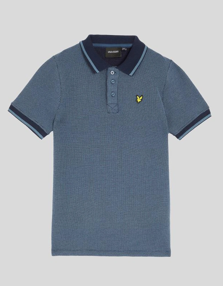 Two Tone Waffle Polo Shirt