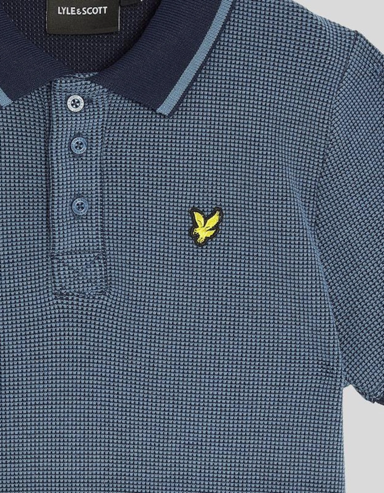 Two Tone Waffle Polo Shirt